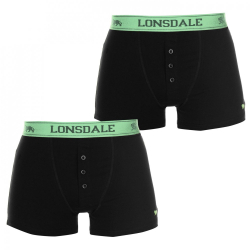Lonsdale Pr�miov� P�nske Boxerky Balenie 2ks ?ierne Zelen�