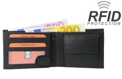 P�nska Ko�en� Pe?a�enka IMPEX RFID ochrana - ?ierna ko�a nappa 12x9 cm