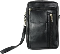 P�nska ta�ka s ve?kou priehradkou na mobiln� telef�n IMPEX - m�kk� jah?acia ko�a nappa ?ierna 14x21x6cm
