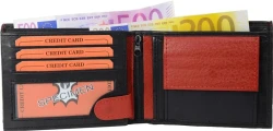P�nska Ko�en� Pe?a�enka IMPEX - ?ierno ?erven� ko�a nappa 12x9cm