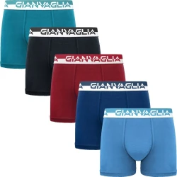 P�nske Bavlnen� Boxerky GIANVAGLIA 5-balenie GVG 5011 - dar?ekov� balenie, mix farieb
