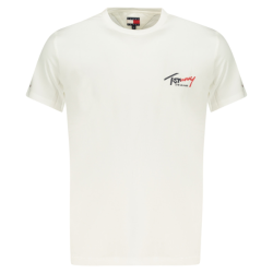 P�nske Tri?ko s kr�tkym ruk�vom TOMMY HILFIGER Bavlna Podpis Slim Fit - ecru