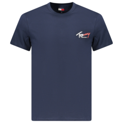 P�nske Tri?ko s kr�tkym ruk�vom TOMMY HILFIGER Bavlna Podpis Slim Fit - modr�