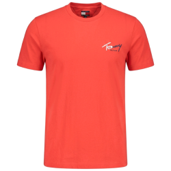 P�nske Tri?ko s kr�tkym ruk�vom TOMMY HILFIGER Bavlna Podpis Slim Fit - ?erven�