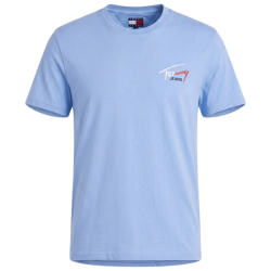 P�nske Tri?ko s kr�tkym ruk�vom TOMMY HILFIGER Bavlna Podpis Slim Fit - svetlo modr�