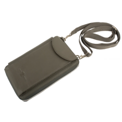 Ta�ka cez rameno na smartf�n HUNTER - siv� ko�a 20x13cm