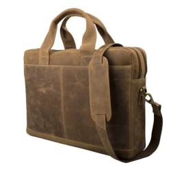 P�nska Ko�en� Ta�ka na biznis/notebook HUNTER dvojkomorov� - olejovan� ko�a Buffalo hned� 39x28x10cm