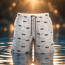 P�nske Plavky KARL LAGERFELD BEACHWEAR - Biela