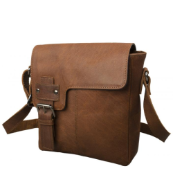 P�nska Ko�en� Crossbody Ta�ka s chlop?ou IMPEX - buffalo pull-up vintage ko�a 20x24x6cm