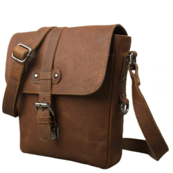 P�nska Ko�en� Crossbody Ta�ka s chlop?ou IMPEX - buffalo pull-up vintage ko�a 26x25x5cm
