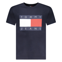 P�nske Tri?ko s kr�tkym ruk�vom TOMMY HILFIGER Bavlna ve?k� Logo Slim Fit - modr�
