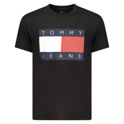P�nske Tri?ko s kr�tkym ruk�vom TOMMY HILFIGER Bavlna ve?k� Logo Slim Fit - ?ierna
