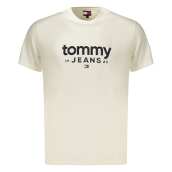 P�nske Tri?ko s kr�tkym ruk�vom TOMMY HILFIGER Bavlna Logo Slim Fit - biela/okrov�