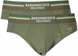AERONAUTICA MILITARE P�nske Slipy 2 Pack Zelen�